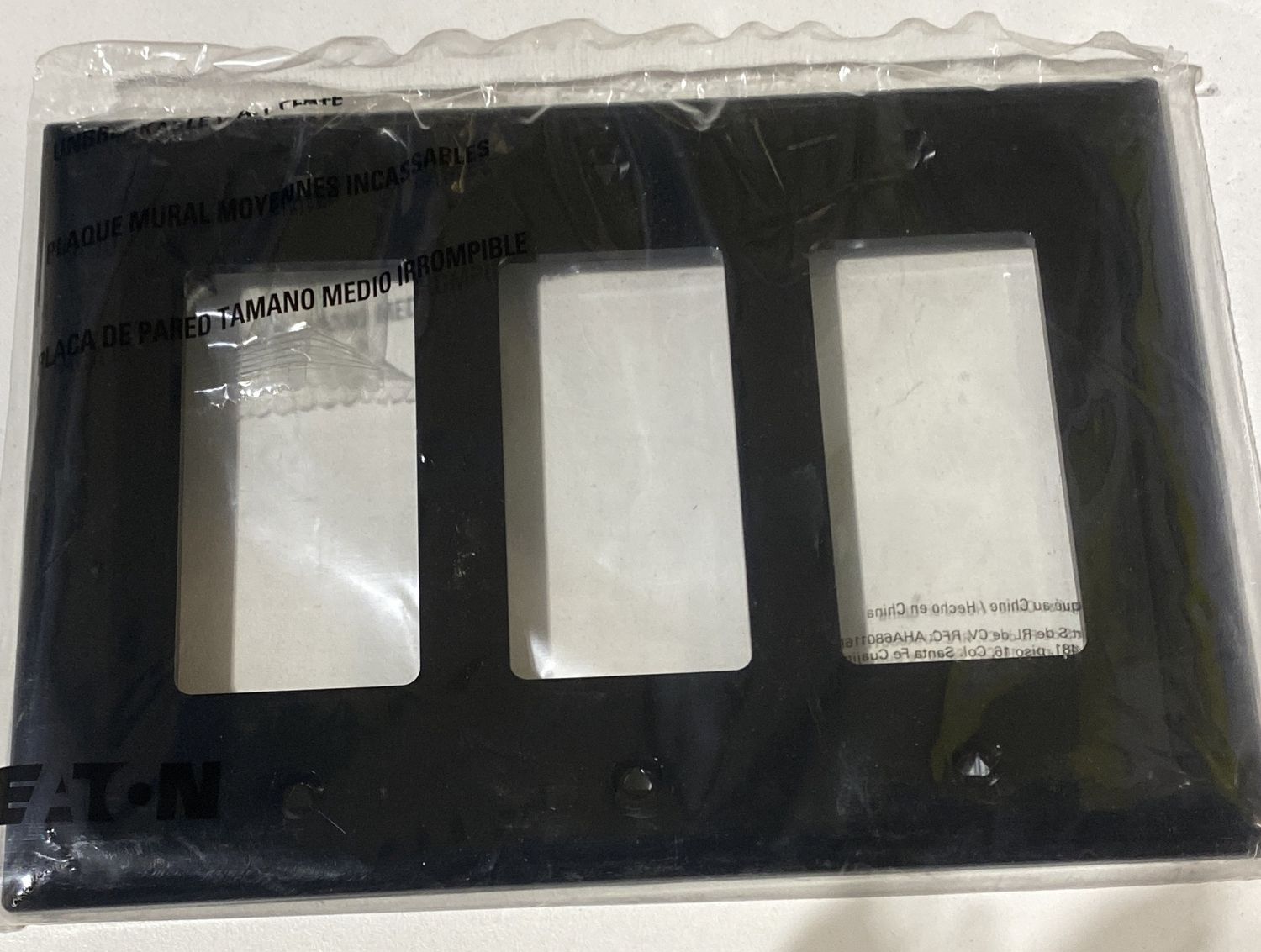 3 Gang Decorator Wall plate black