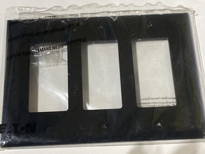 3 Gang Decorator Wall plate black