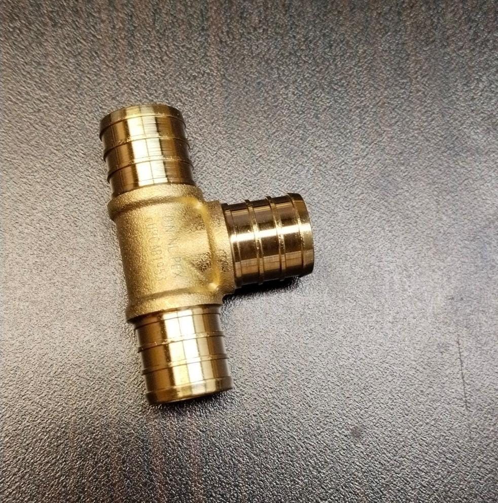 3/4" Brass PEX TEE