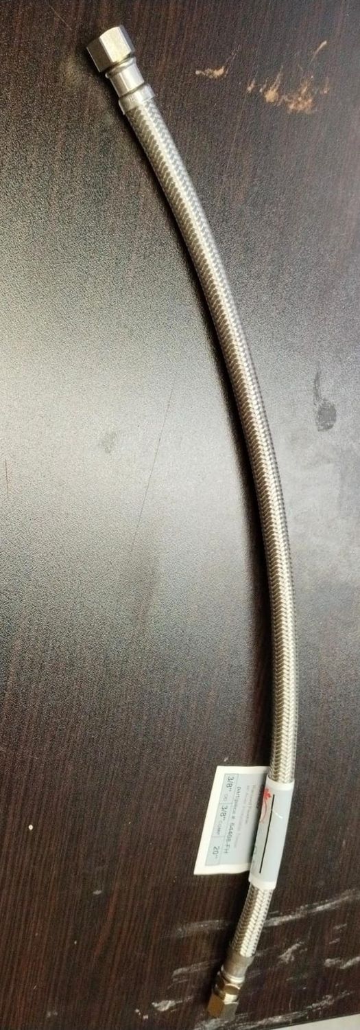 Stainless Steel Connector for Faucet 3/8 x 3/8 x 20