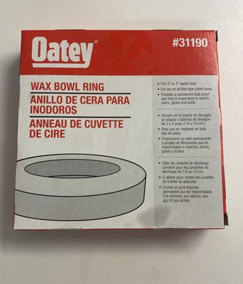 Wax toilet bowl ring