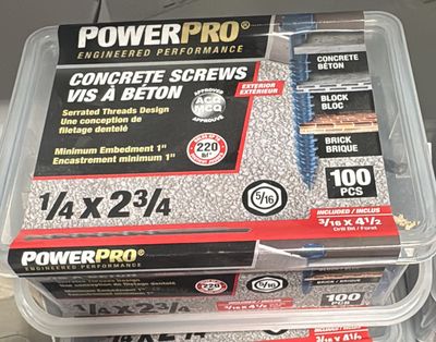 1/4 x 2 3/4 Concrete Screws