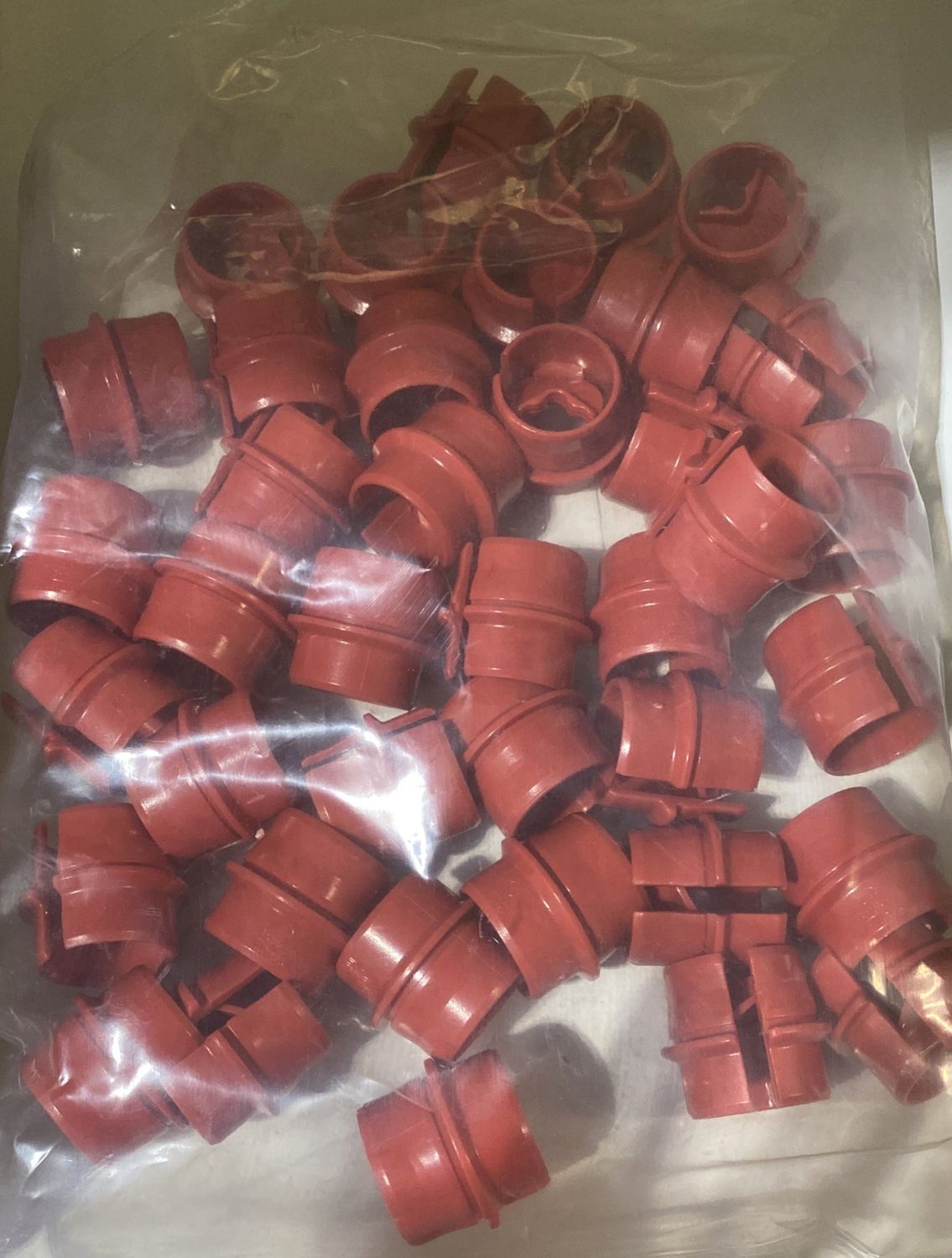 3/4 Red Plastic connectors
