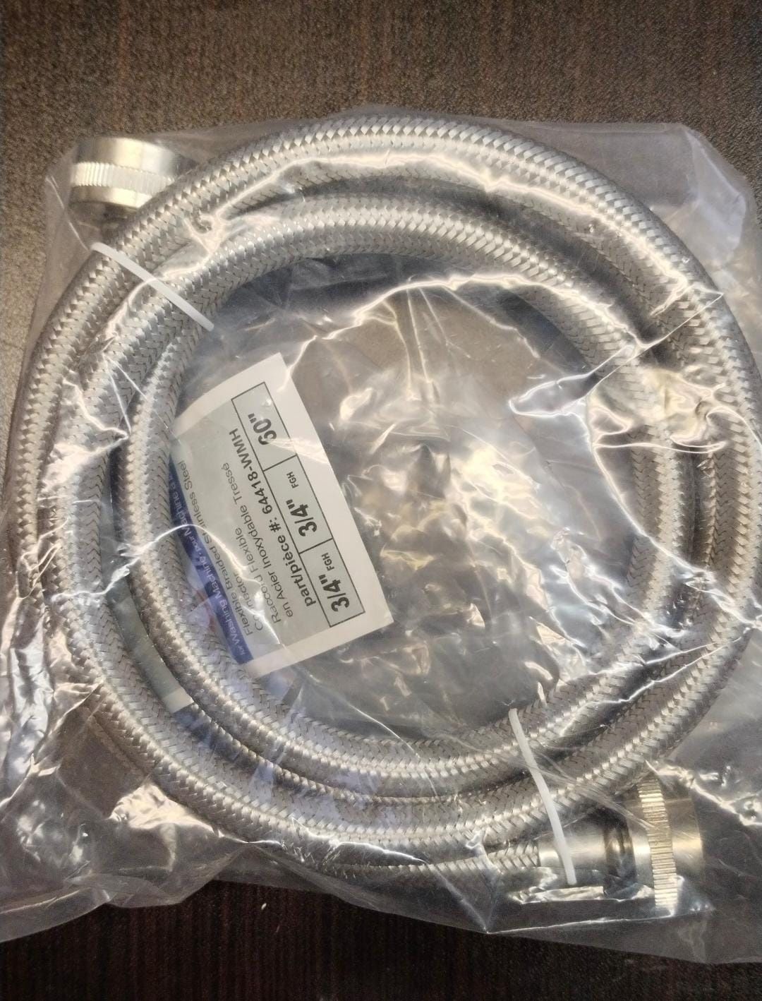 Flexible Braided Stainless Steel Connector for washing machine 3/4 x 3/4