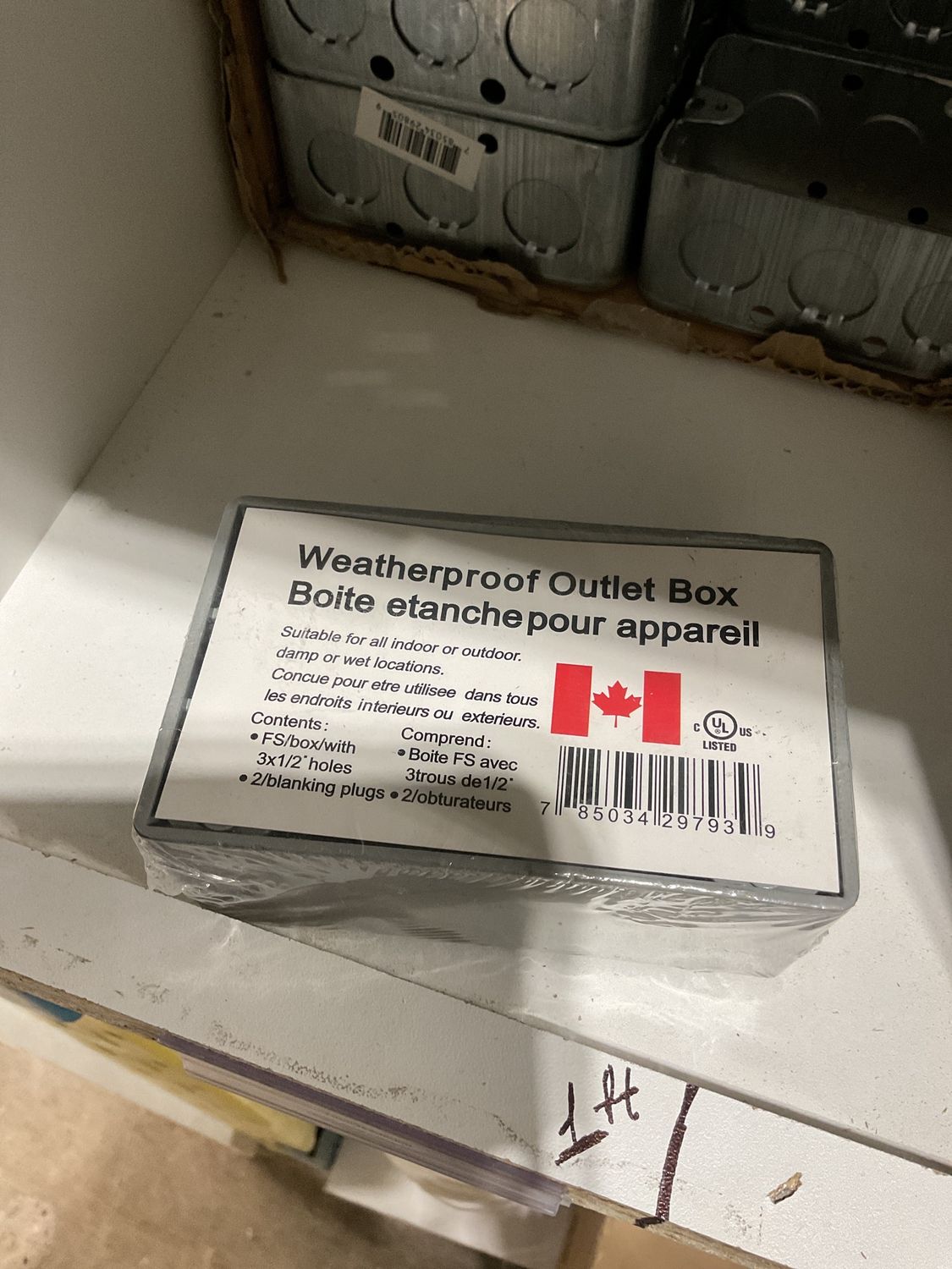 W PROOF RECT OUTLET BOX