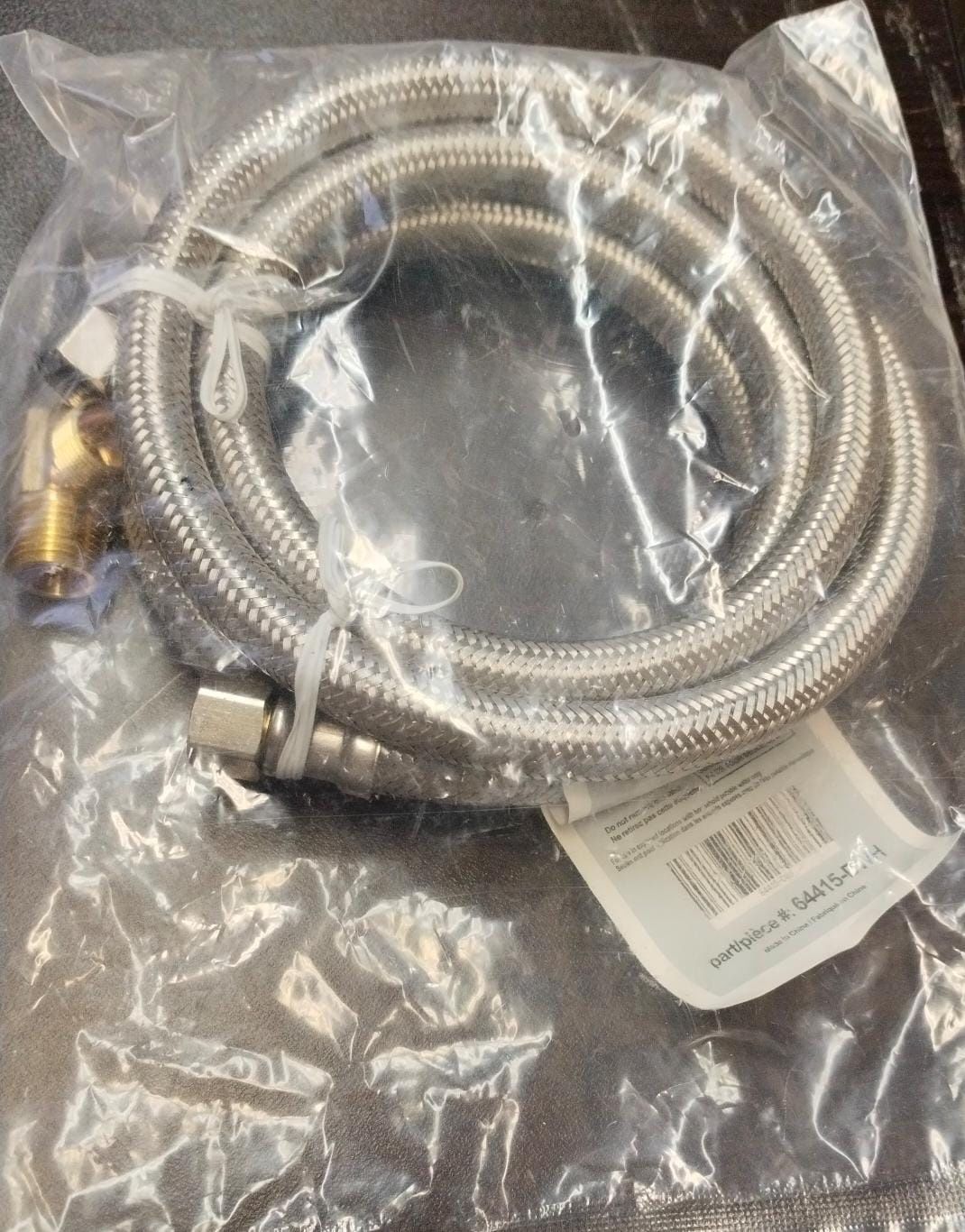 Stainless Steel Connector for Dishwasher with Elbow 3/8 x 3/8 x 72