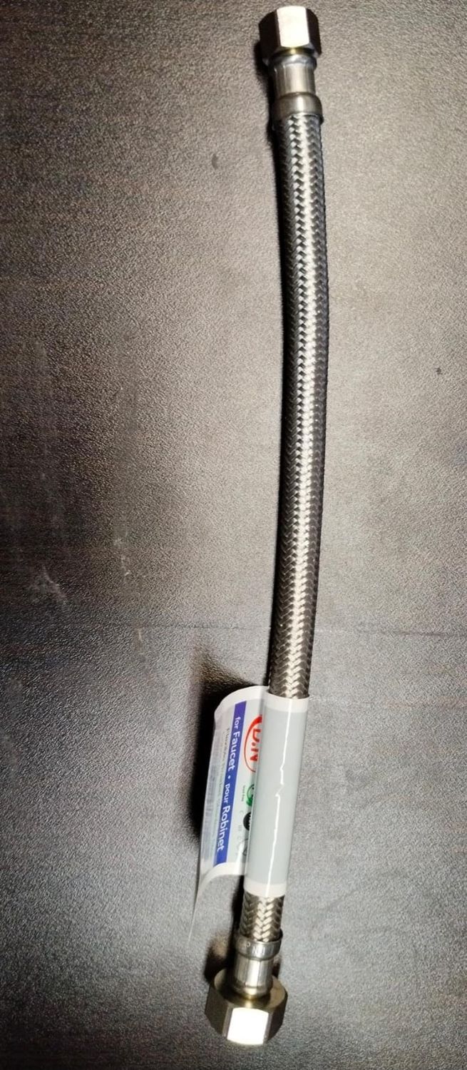 Stainless Steel Connector for Faucet 3/8 x 1/2 x 20