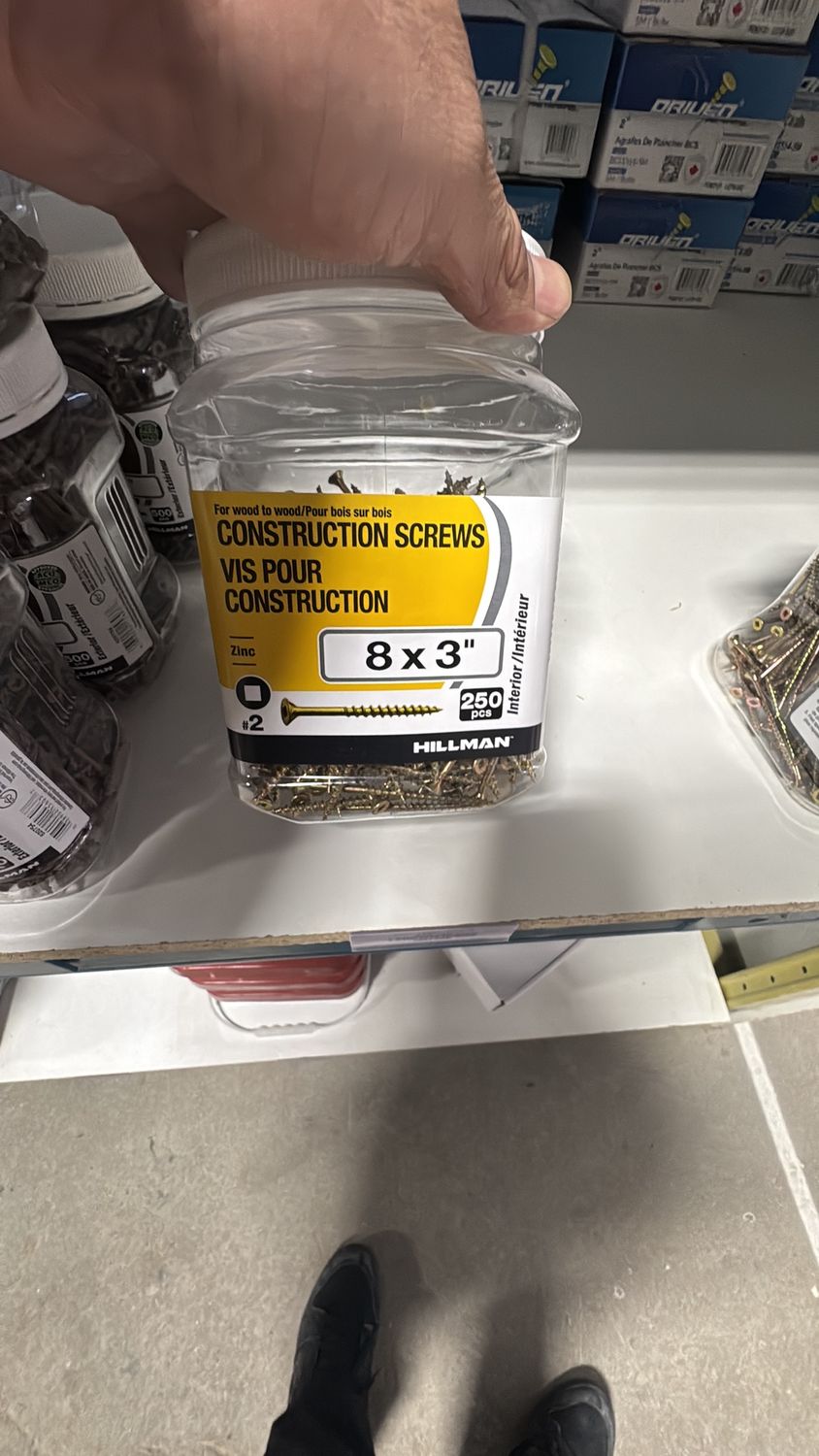 8x3 construction screw 250pc