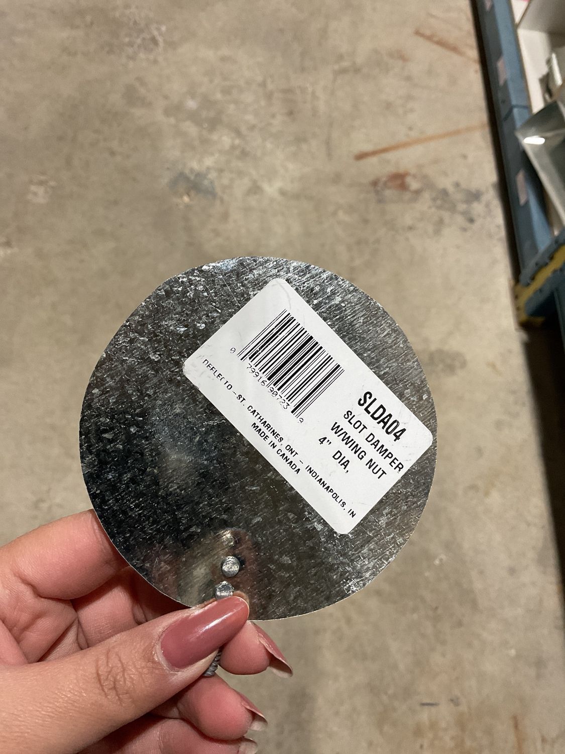 Slot damper w/wing nut 4”