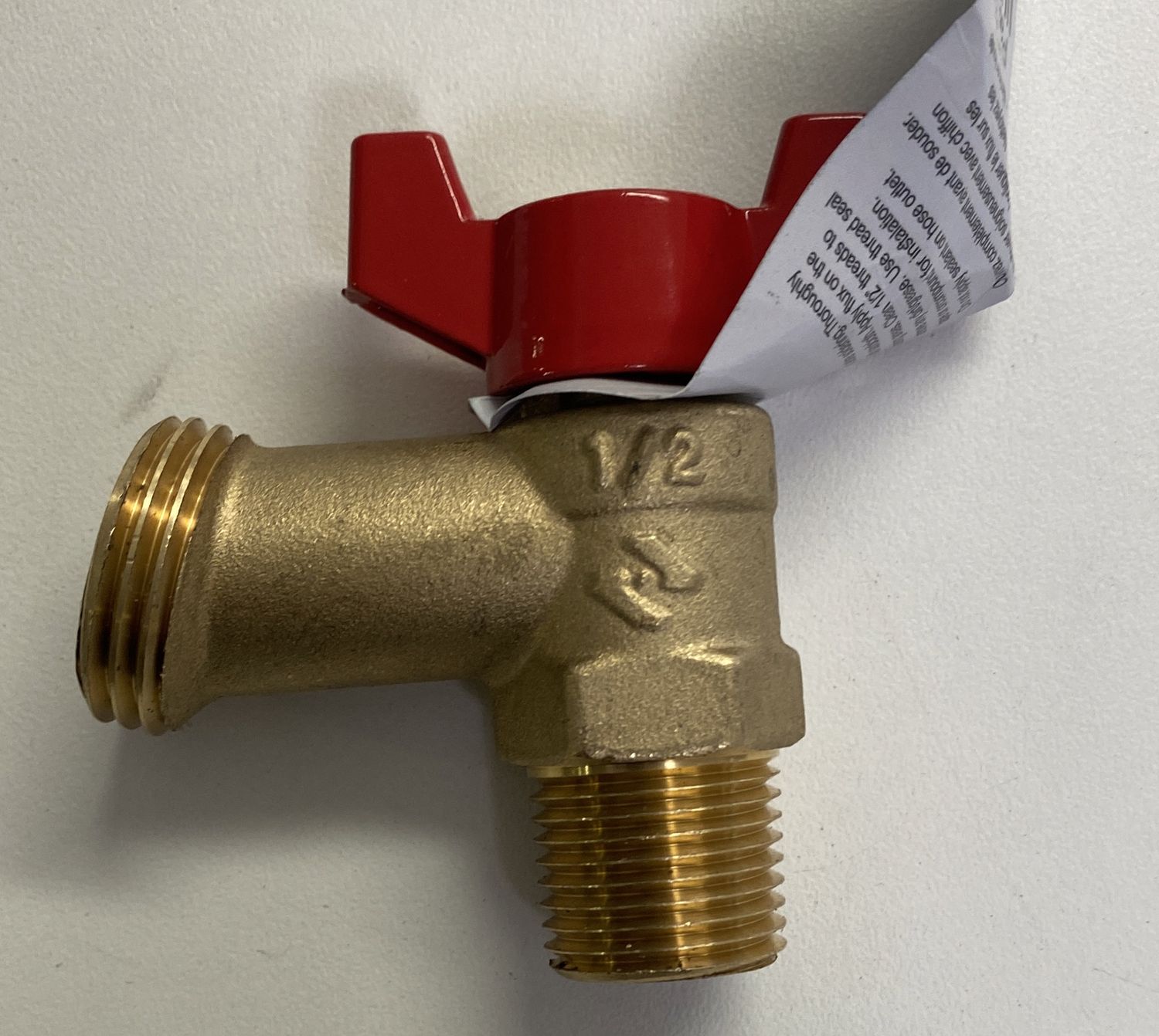 Quarter Turn Boiler Drain Valve 1/2" MIP/C x mpt red handle