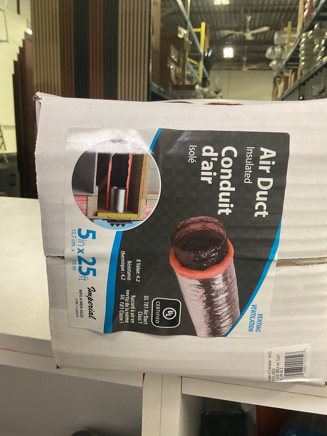 5” air duct insulated