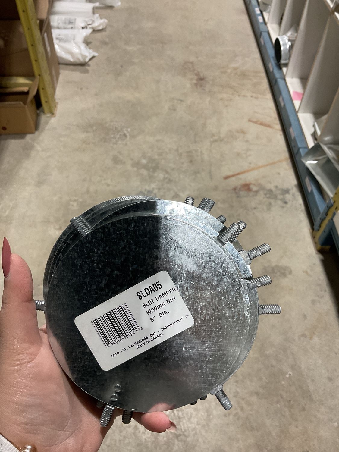 Slot damper w/wing nut 5”