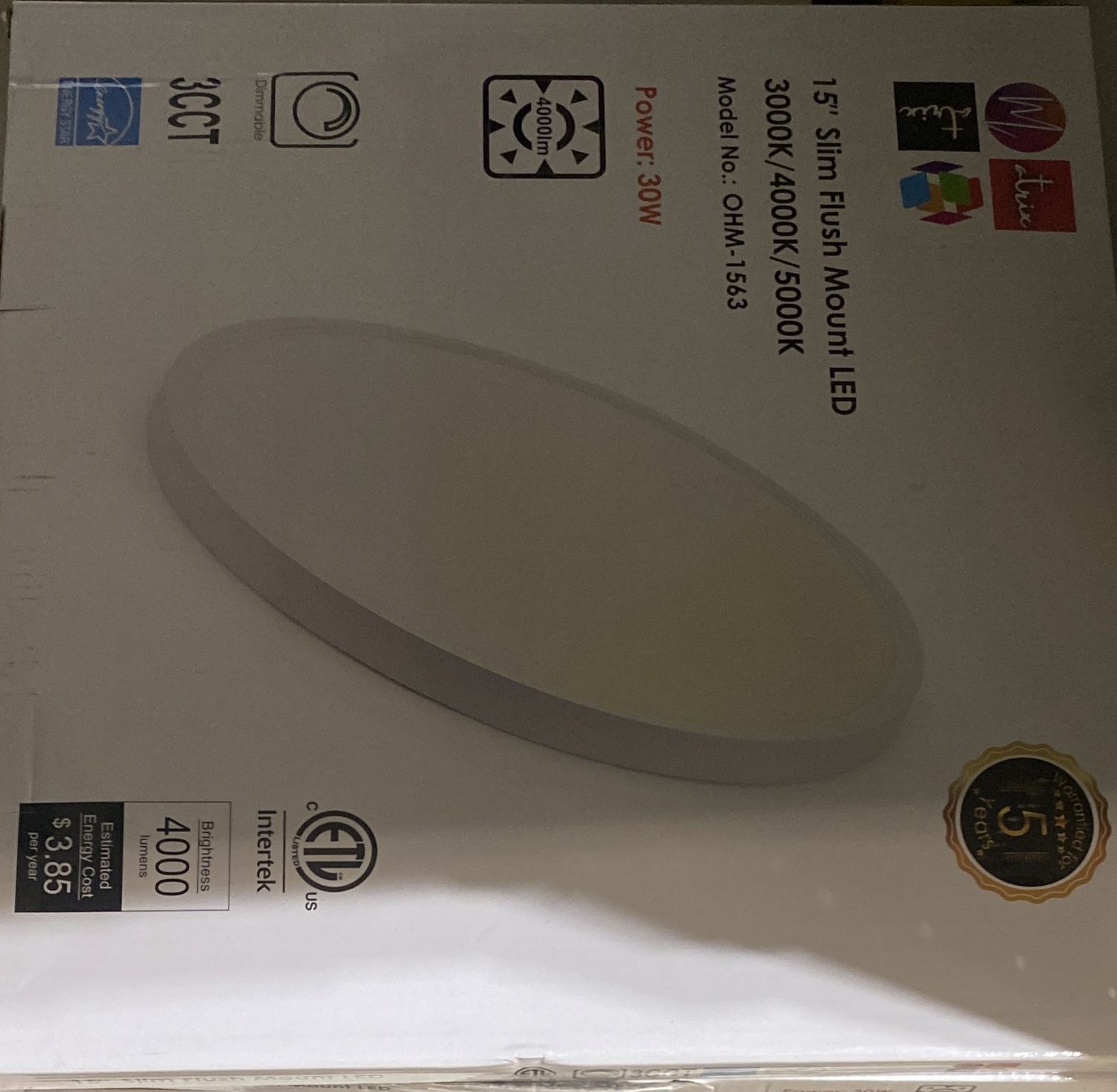 15” Slim Flush Mount LED