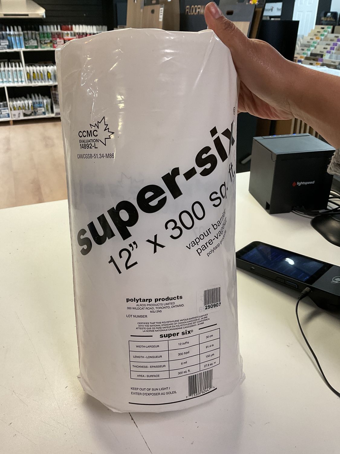 VAPOUR BARIER SUPERSIX 12"X300 SQFT