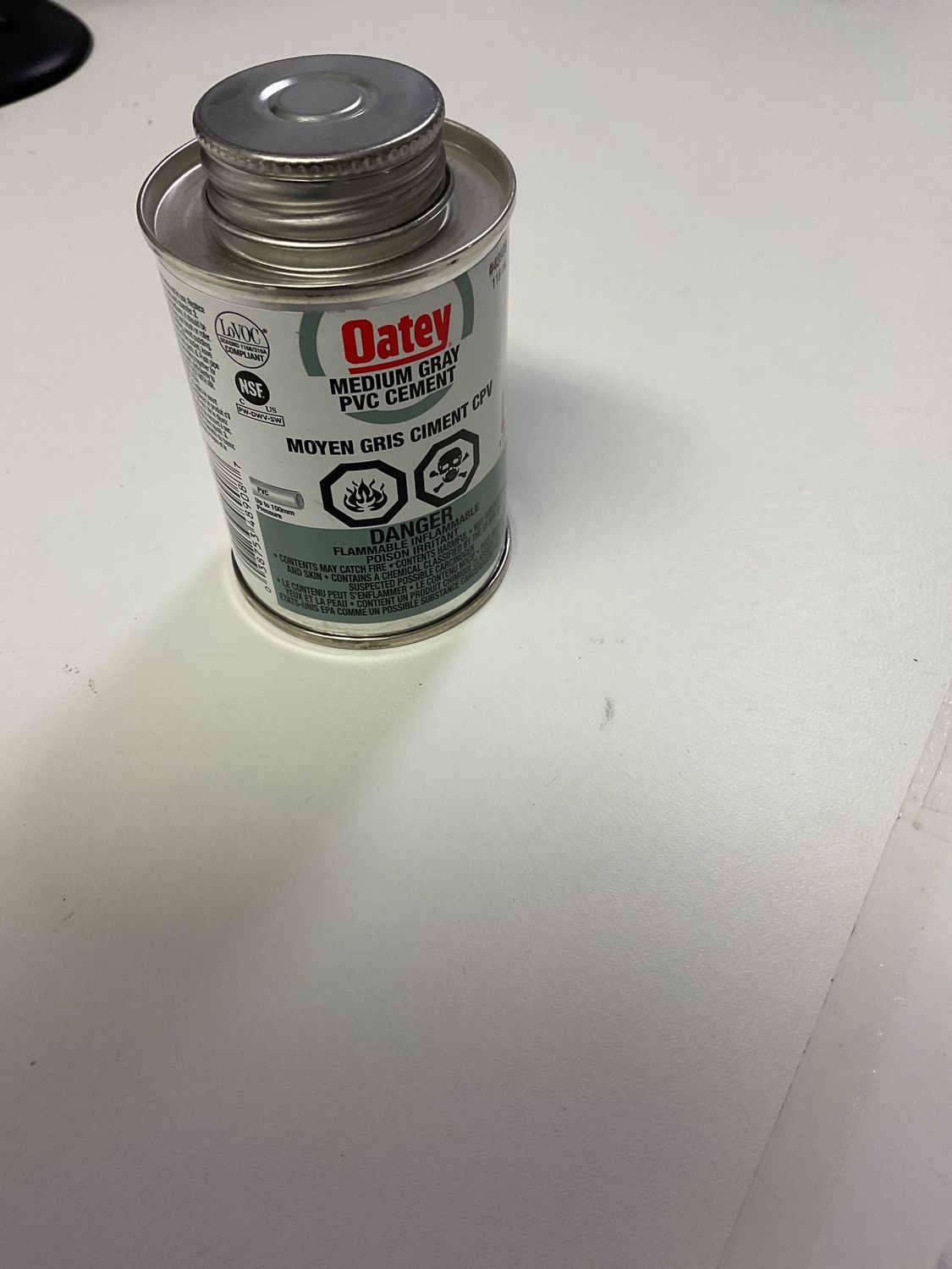 Oatey medium gray pvc cement 118ml