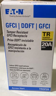 20 AMPS Tamper Resistant GFCI Receptacle WHITE