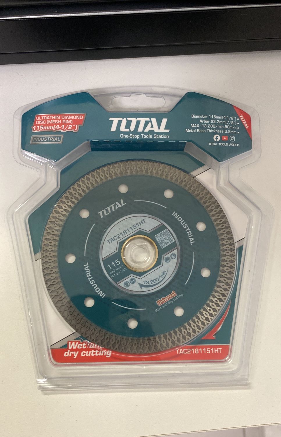 4.5” x 7/8” ultra thin diamond disc