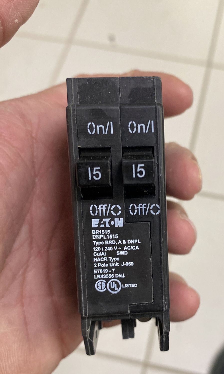 Panel Breaker eaton BR15/15