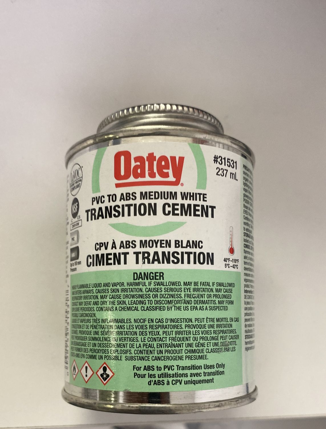 OATEY PVC to ABS Transition cement 237ml