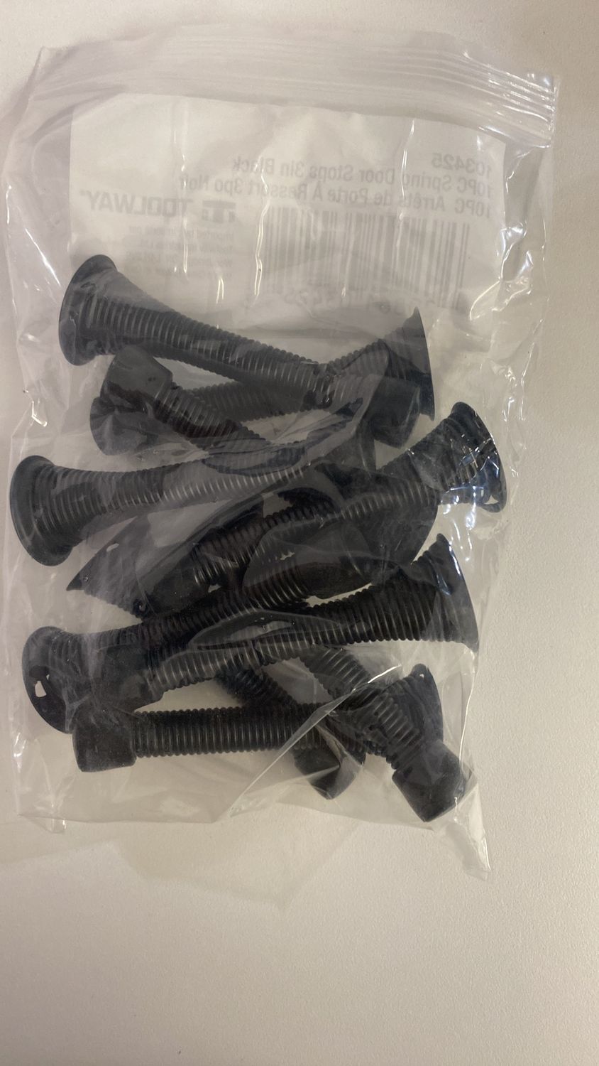 Spring Door Stopper Black 10 pc