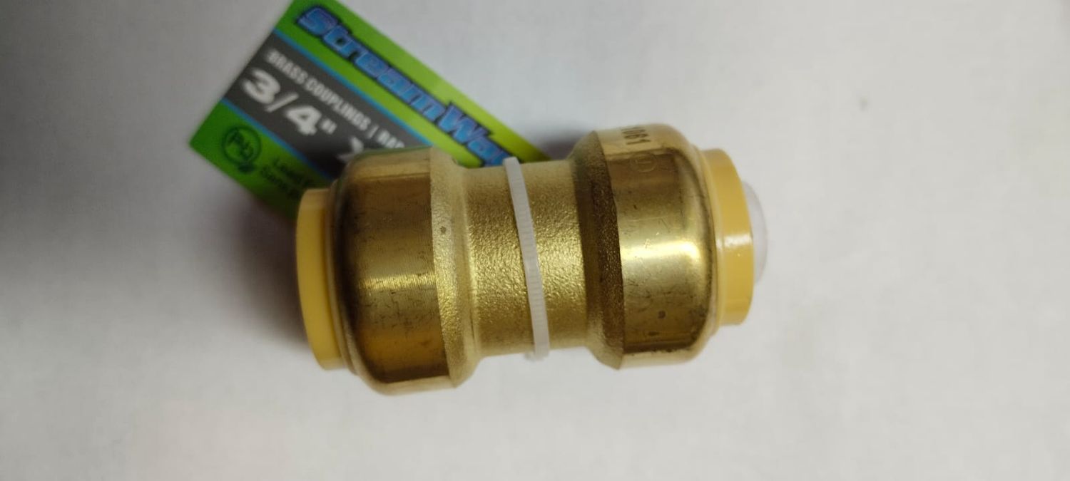 Push-Fit Brass Coupling 3/4" x 3/4"