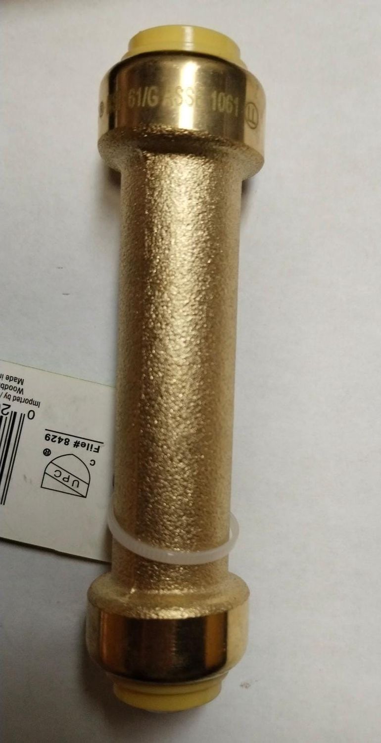 Push-Fit Brass Slip Coupling 1/2" x1/2"