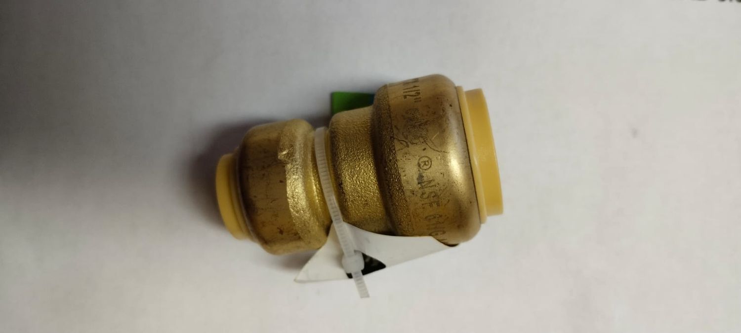 Push-Fit Brass Reducing Coupling 3/4" x 1/2"