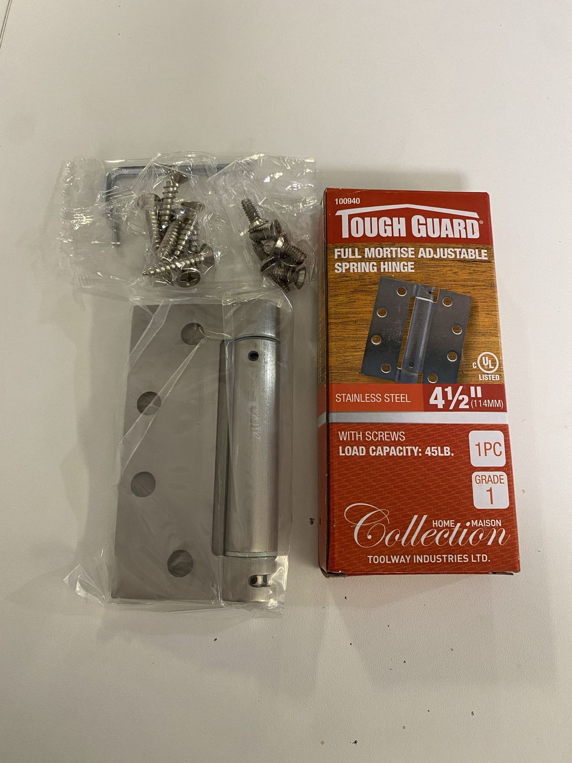 Stainless Steel 4 1/2” Adjustable Spring Hinge