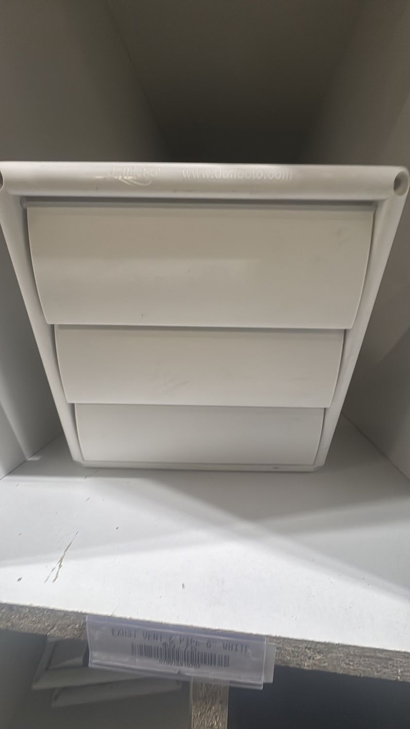 Exhaust vent 6” with pipe white