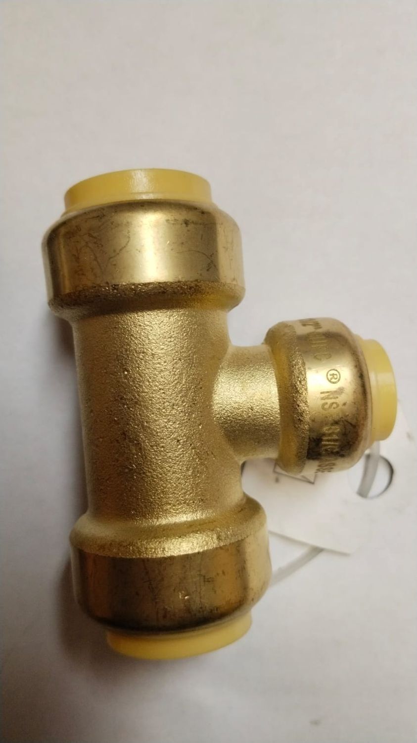 Push-Fit Brass Reducing Tees 3/4 x 3/4 x 1/2