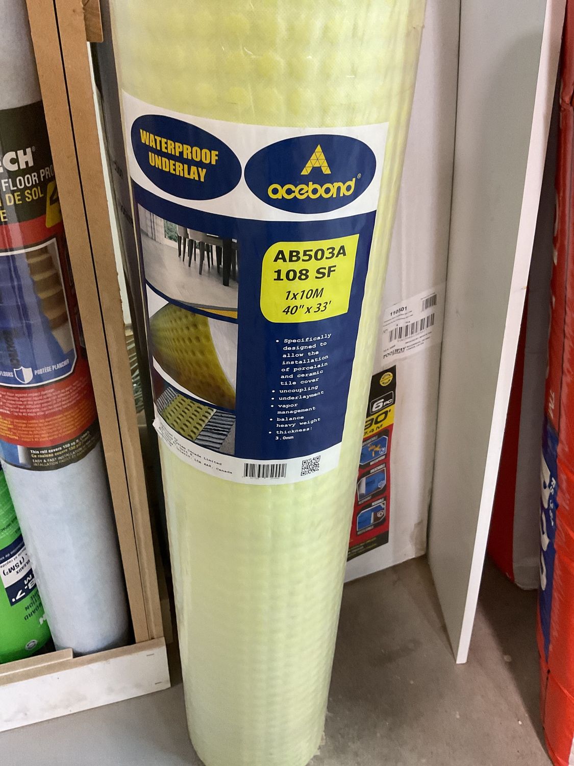 Uncoupling Membrane for tile  3mm (40"x33')  108 SQ FT/WATERPROOF UNDERLAY