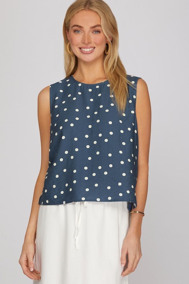 Dottie Top, Color: BLUE, Size: S