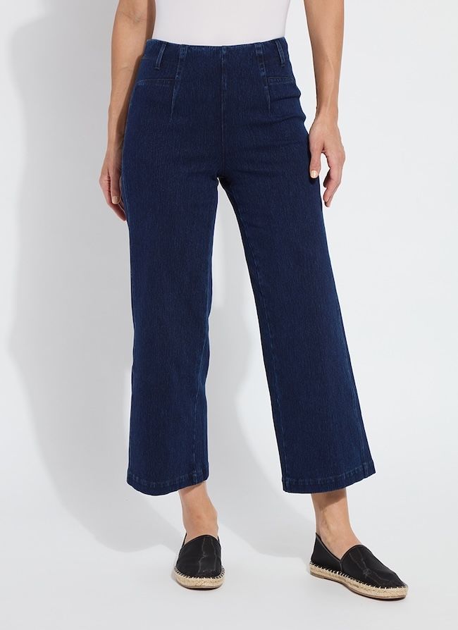 LAYTON WIDE LEG CROP PANT, Color: DARK, Size: XS