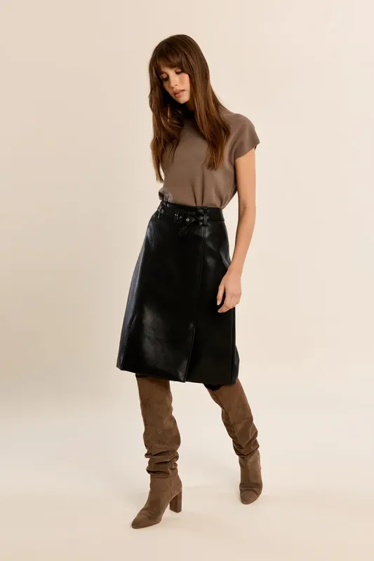 HILDA FAUX LEATHER SKIRT