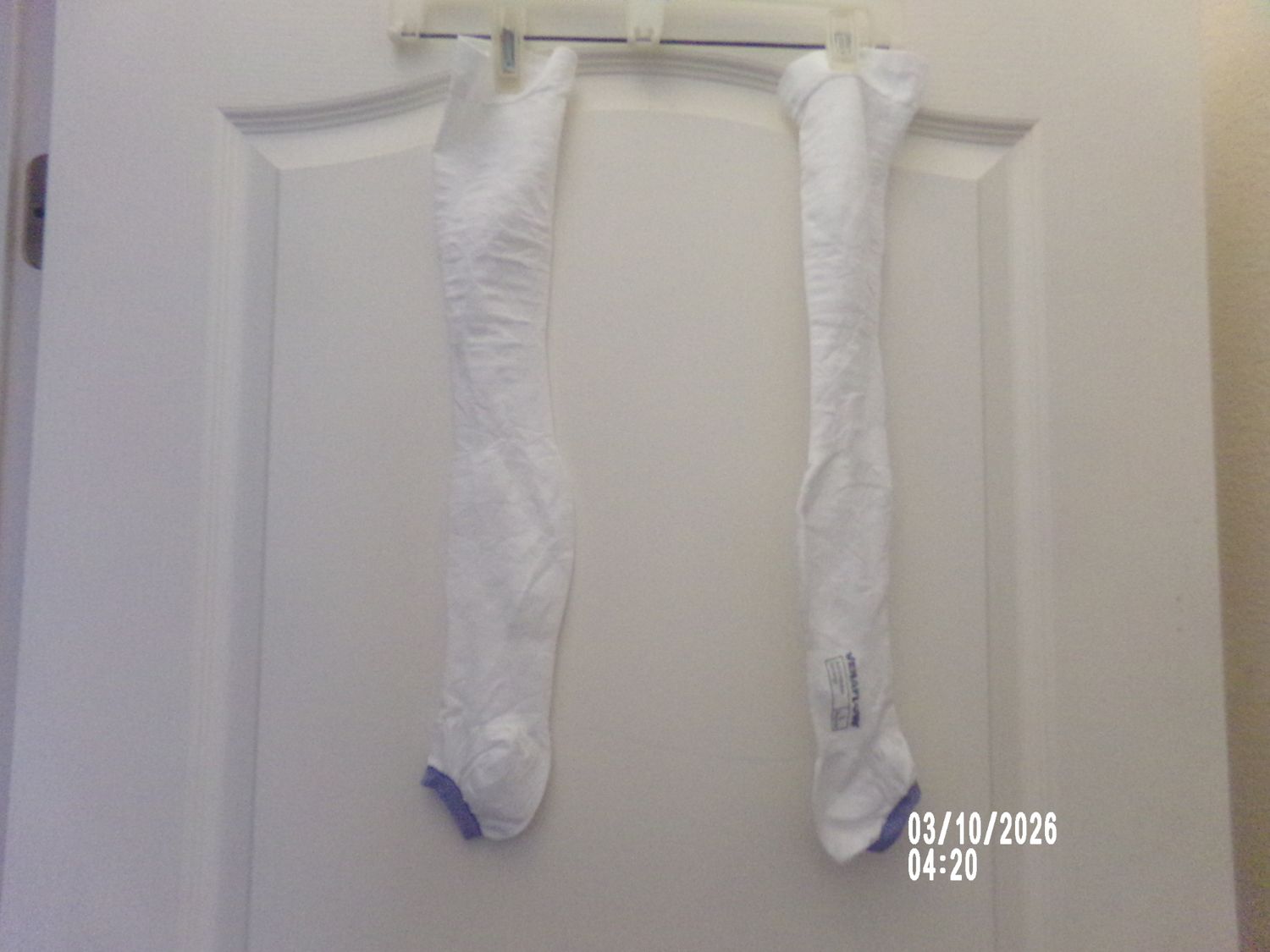 New White Compression Stockings Large