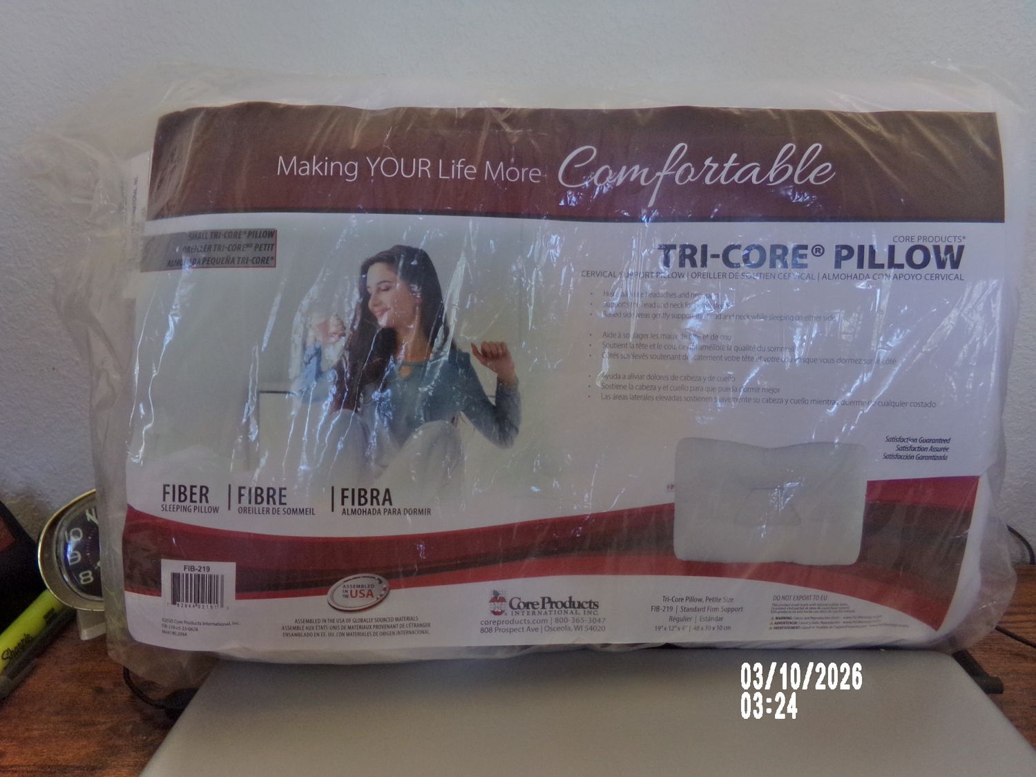 Core Products tri-core pillow  NEW