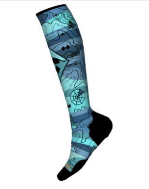SMARTWOOL WMNS SKI TARGETED CUSHION TOPO TREASURE PRINT OTC SOCKS