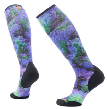 SMARTWOOL WMNS SKI TARGETED CUSHION ELECTRIC LOTUS PRINT OTC SOCKS