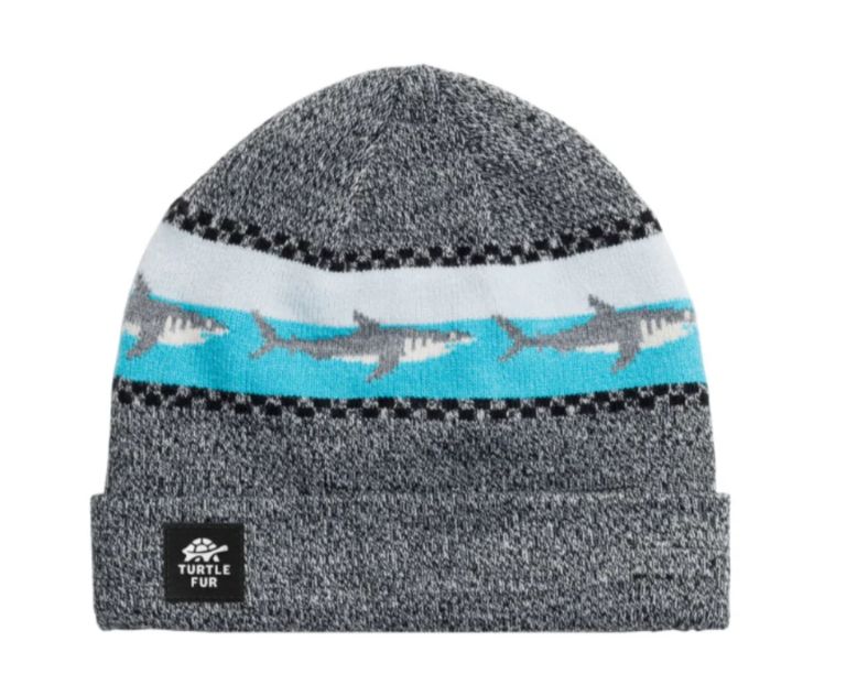 TURTLEFUR KIDS SHARK ATTACK HAT- GREY