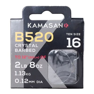 Kamasan B520 - Crystal Barbed Hooks To Nylon