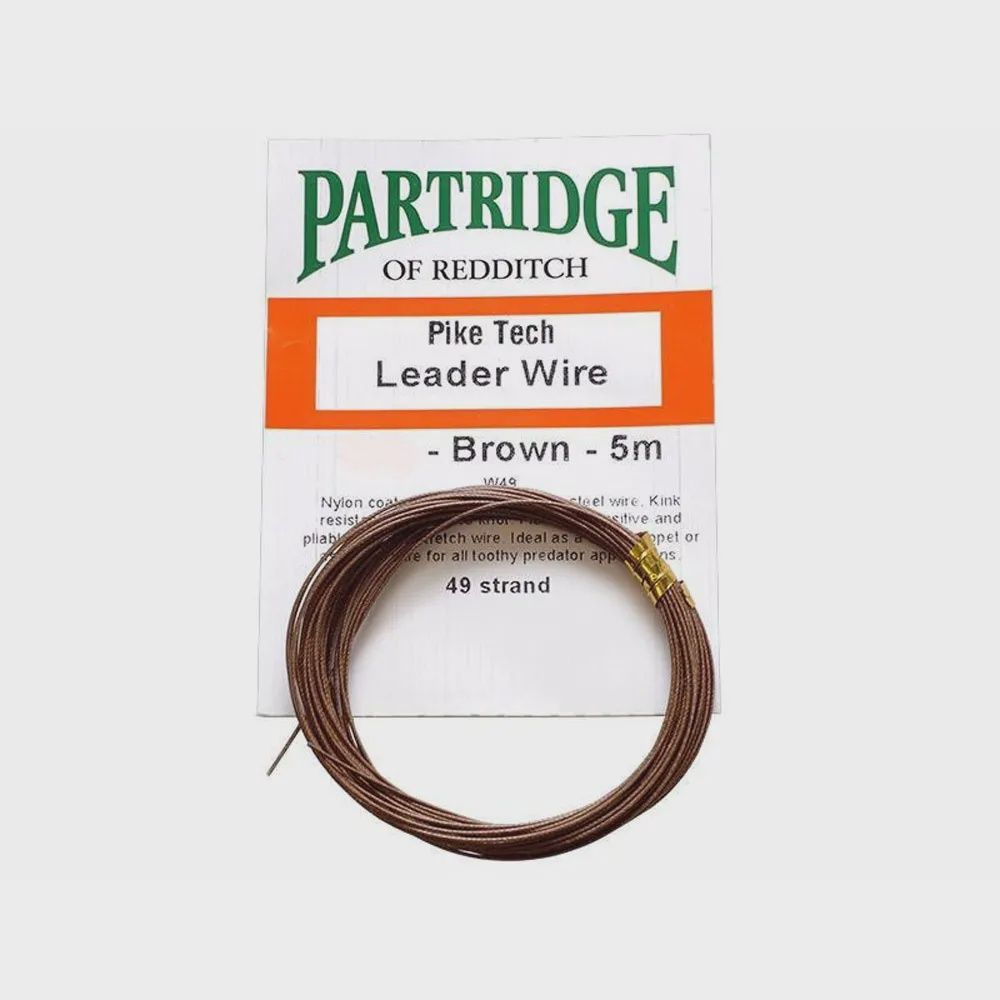 Partridge 49-Strand Knottable Leader Wire 20lb Brown 5m