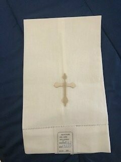 Tea Towel with Champagne Color Cross
