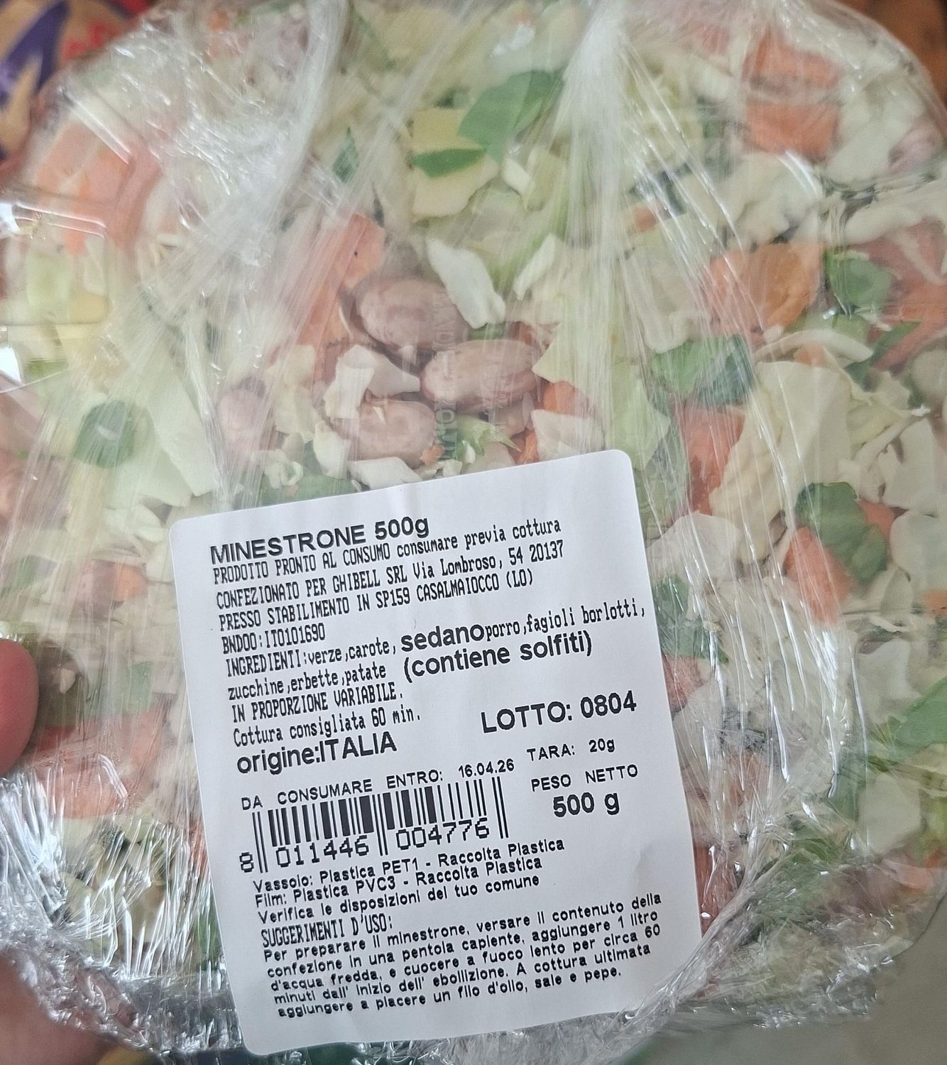 Minestrone 500gr pronto