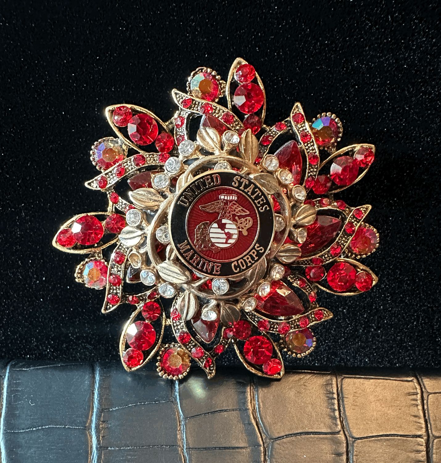 US Marines Bling Pin Brooch
