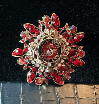 US Marines Bling Pin Brooch