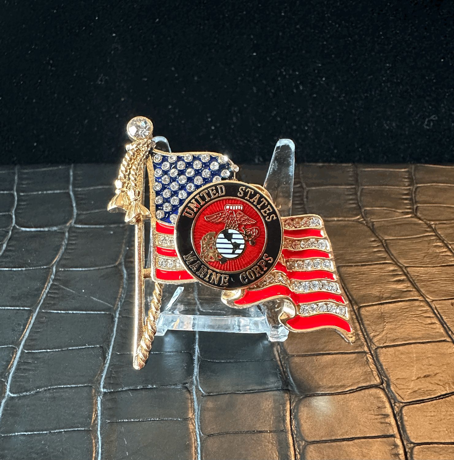 US Marines Bling Pin Brooch