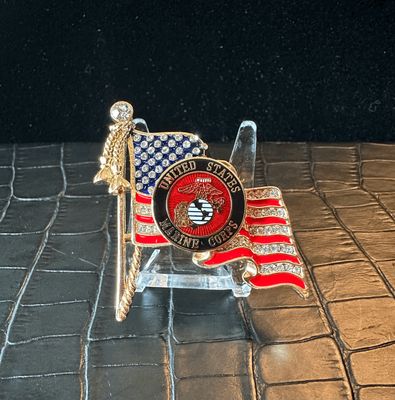 US Marines Bling Pin Brooch