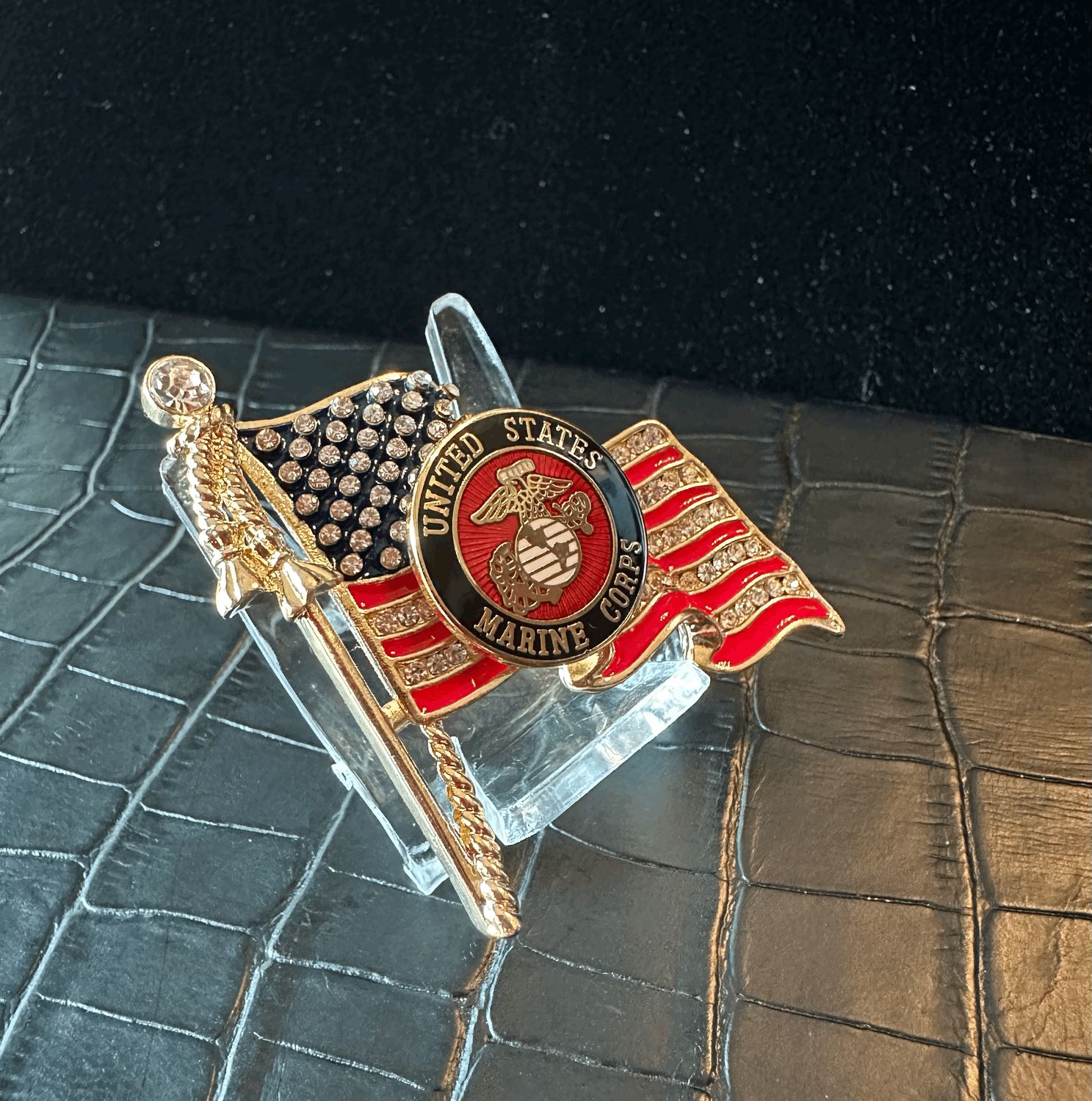 US Marines Bling Pin Brooch