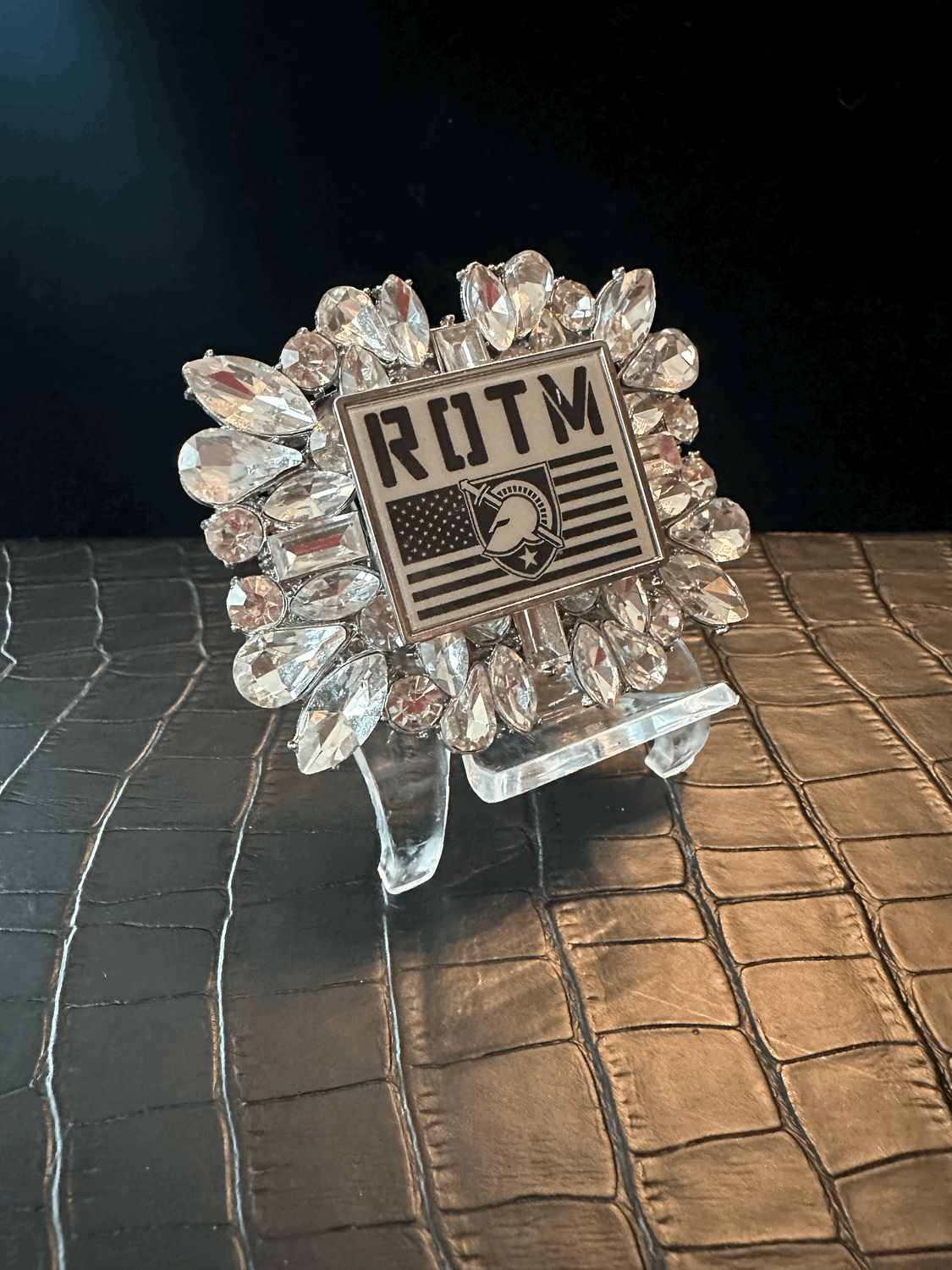 US Army Run of the Marne Bling Pin Brooch