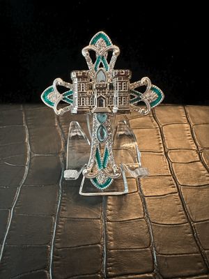 US Army Engineers Cross Bling Pin Brooch